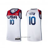 Camiseta USA 2021 Jayson Tatum NO 10 Blanco