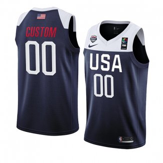 Camiseta USA Personalizada 2019 FIBA Basketball World Cup Azul