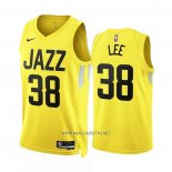 Camiseta Utah Jazz Saben Lee NO 38 Icon 2022-23 Amarillo