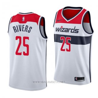 Camiseta Washington Wizards Austin Rivers NO 25 Association 2018 Blanco