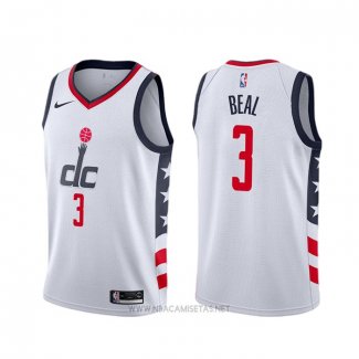 Camiseta Washington Wizards Bradley Beal NO 3 Ciudad 2019-20 Blanco