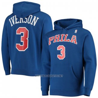 Sudaderas con Capucha Philadelphia 76ers Allen Iverson Azul