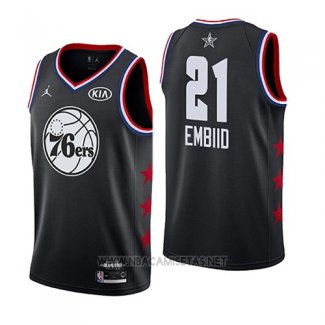 Camiseta All Star 2019 Philadelphia 76ers Joel Embiid NO 21 Negro