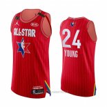 Camiseta All Star 2020 Atlanta Hawks Trae Young NO 24 Autentico Rojo