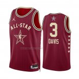 Camiseta All Star 2024 Los Angeles Lakers Anthony Davis NO 3 Rojo