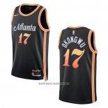 Camiseta Atlanta Hawks Onyeka Okongwu NO 17 Ciudad 2022-23 Negro