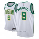 Camiseta Boston Celtics Bradley Wanamaker NO 9 Ciudad 2018-19 Blanco