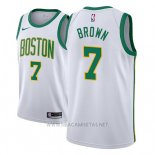Camiseta Boston Celtics Jaylen Brown NO 7 Ciudad 2018-19 Blanco