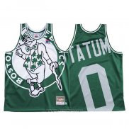 Camiseta Boston Celtics Jayson Tatum NO 0 Mitchell & Ness Big Face Verde