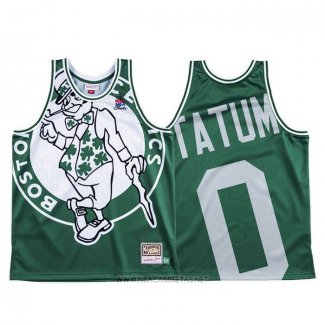 Camiseta Boston Celtics Jayson Tatum NO 0 Mitchell & Ness Big Face Verde