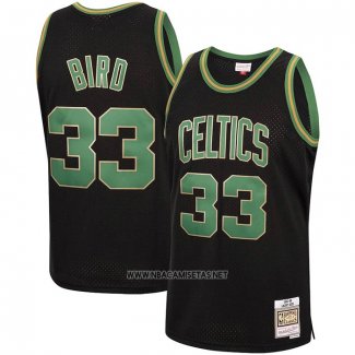 Camiseta Boston Celtics Larry Bird NO 33 Mitchell & Ness 1985-86 Negro