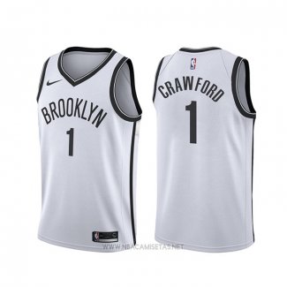 Camiseta Brooklyn Nets Jamal Crawford NO 1 Association Blanco