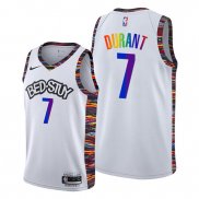 Camiseta Brooklyn Nets Kevin Durant NO 7 Ciudad LGBTQ Pride Night 2020 Blanco