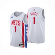 Camiseta Brooklyn Nets Mikal Bridges NO 1 Classic 2022-23 Blanco