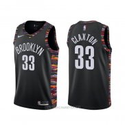Camiseta Brooklyn Nets Nicolas Claxton NO 33 Ciudad 2019-20 Negro