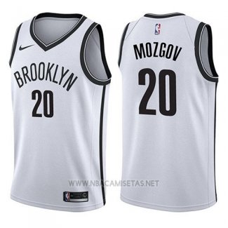 Camiseta Brooklyn Nets Timofey Mozgov NO 20 Association 2017-18 Blanco