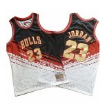 Camiseta Chicago Bulls Michael Jordan NO 23 Mitchell & Ness Negro Rojo