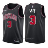 Camiseta Chicago Bulls Omer Asik NO 3 Statement 2017-18 Negro