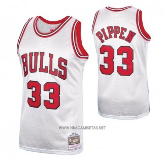 Camiseta Chicago Bulls Scottie Pippen NO 33 Mitchell & Ness 1997-98 Blanco