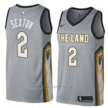 Camiseta Cleveland Cavaliers Collin Sexton NO 2 Ciudad 2018 Gris
