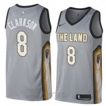 Camiseta Cleveland Cavaliers Jordan Clarkson NO 8 Ciudad 2018 Gris