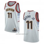 Camiseta Denver Nuggets Bruce Brown JR. NO 11 Ciudad 2022-23 Blanco