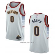 Camiseta Denver Nuggets Christian Braun NO 0 Ciudad 2022-23 Blanco