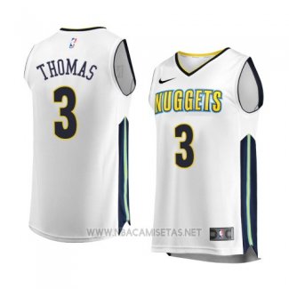 Camiseta Denver Nuggets Isaiah Thomas NO 3 Association 2017-18 Blanco