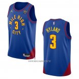 Camiseta Denver Nuggets Nahshon Hyland NO 3 Statement 2022-23 Azul