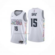Camiseta Denver Nuggets Nikola Jokic NO 15 Ciudad 2024-25 Blanco