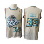 Camiseta Detroit Pistons Grant Hill NO 33 Retro Crema