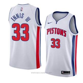 Camiseta Detroit Pistons James Ennis III NO 33 Association 2018 Blanco