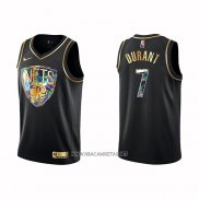 Camiseta Golden Edition Brooklyn Nets Kevin Durant NO 7 2021-22 Negro