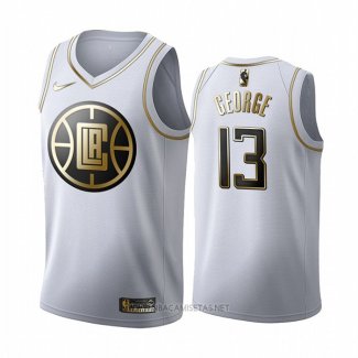 Camiseta Golden Edition Los Angeles Clippers Paul George NO 13 Blanco