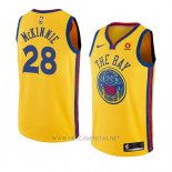 Camiseta Golden State Warriors Alfonzo Mckinnie NO 28 Ciudad 2018-19 Amarillo