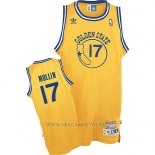 Camiseta Golden State Warriors Chris Mullin NO 17 Retro Amarillo