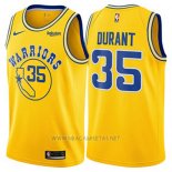 Camiseta Golden State Warriors Kevin Durant NO 35 Hardwood Classic 2018 Amarillo