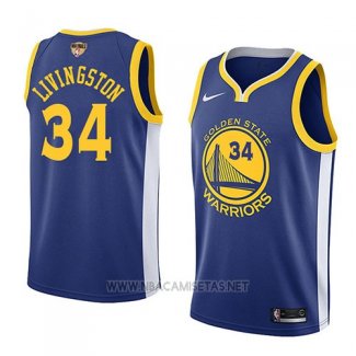 Camiseta Golden State Warriors Shaun Livingston NO 34 Icon 2017-18 Finals Bound Azul