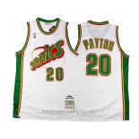 Camiseta Historic Retro Seattle SuperSonics Gary Payton NO 20 Blanco