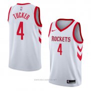 Camiseta Houston Rockets P.j. Tucker NO 4 Association 2017-18 Blanco