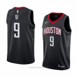 Camiseta Houston Rockets Zhou Qi NO 9 Statement 2018 Negro