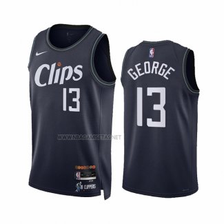 Camiseta Los Angeles Clippers Paul George NO 13 Ciudad 2023-24 Azul