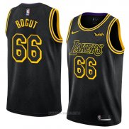 Camiseta Los Angeles Lakers Andrew Bogut NO 66 Ciudad 2018 Negro