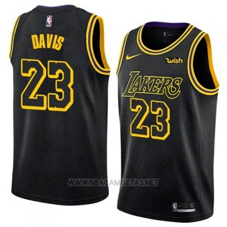 Camiseta Los Angeles Lakers Anthony Davis NO 23 Ciudad 2019-20 Negro