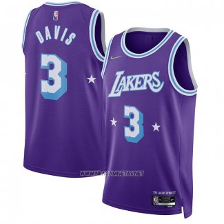 Camiseta Los Angeles Lakers Anthony Davis NO 3 Ciudad Edition 2021-22 Violeta