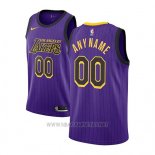 Camiseta Los Angeles Lakers Ciudad 2018-19 Violeta Personalizada