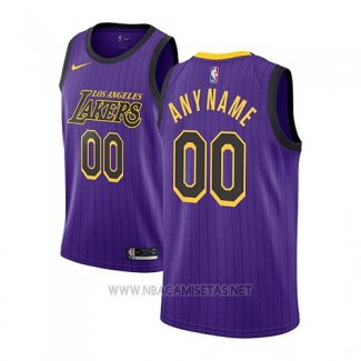 Camiseta Los Angeles Lakers Ciudad 2018-19 Violeta Personalizada