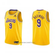 Camiseta Los Angeles Lakers Kent Bazemore NO 9 75th Anniversary 2021-22 Amarillo