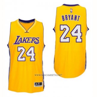 Camiseta Los Angeles Lakers Kobe Bryant NO 24 Amarillo