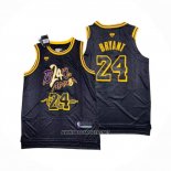 Camiseta Los Angeles Lakers Kobe Bryant NO 24 Black Mamba Snakeskin Negro